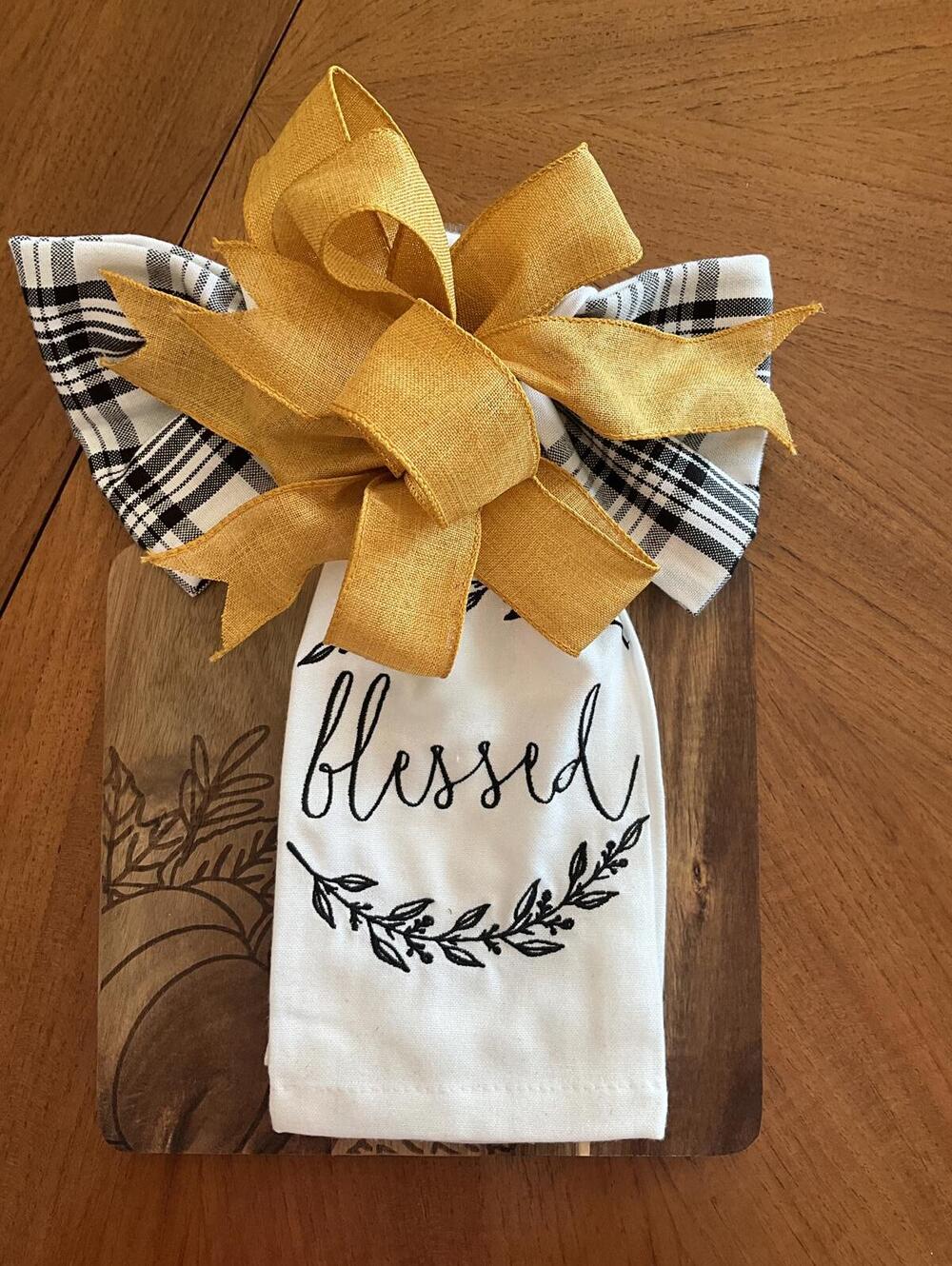 Wood Cutting Board Tea Towel Home Decor Gift